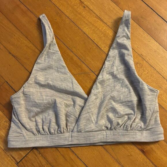 Wool& Size L Roam Convertible Wrap Bra Merino Wool Oatmeal Heather - Picture 3 of 6